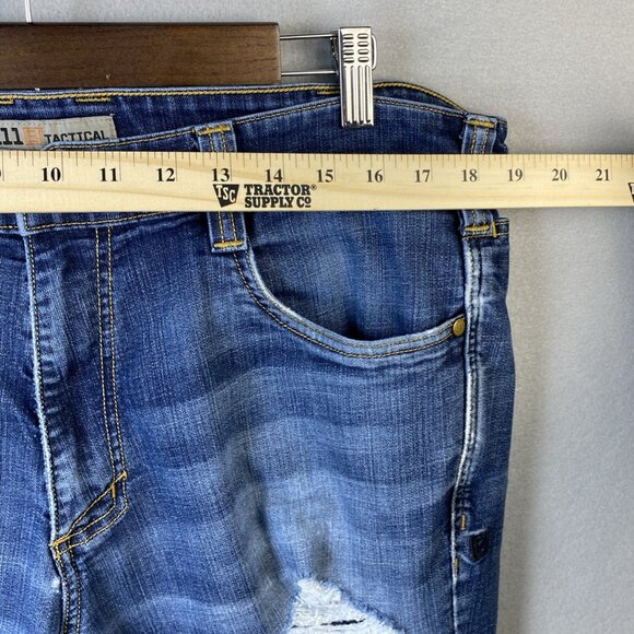 511 Tactical Skinny Jeans Men 38x32 Distressed Blue Stretch Denim Pants Workwear - Picture 7 of 16